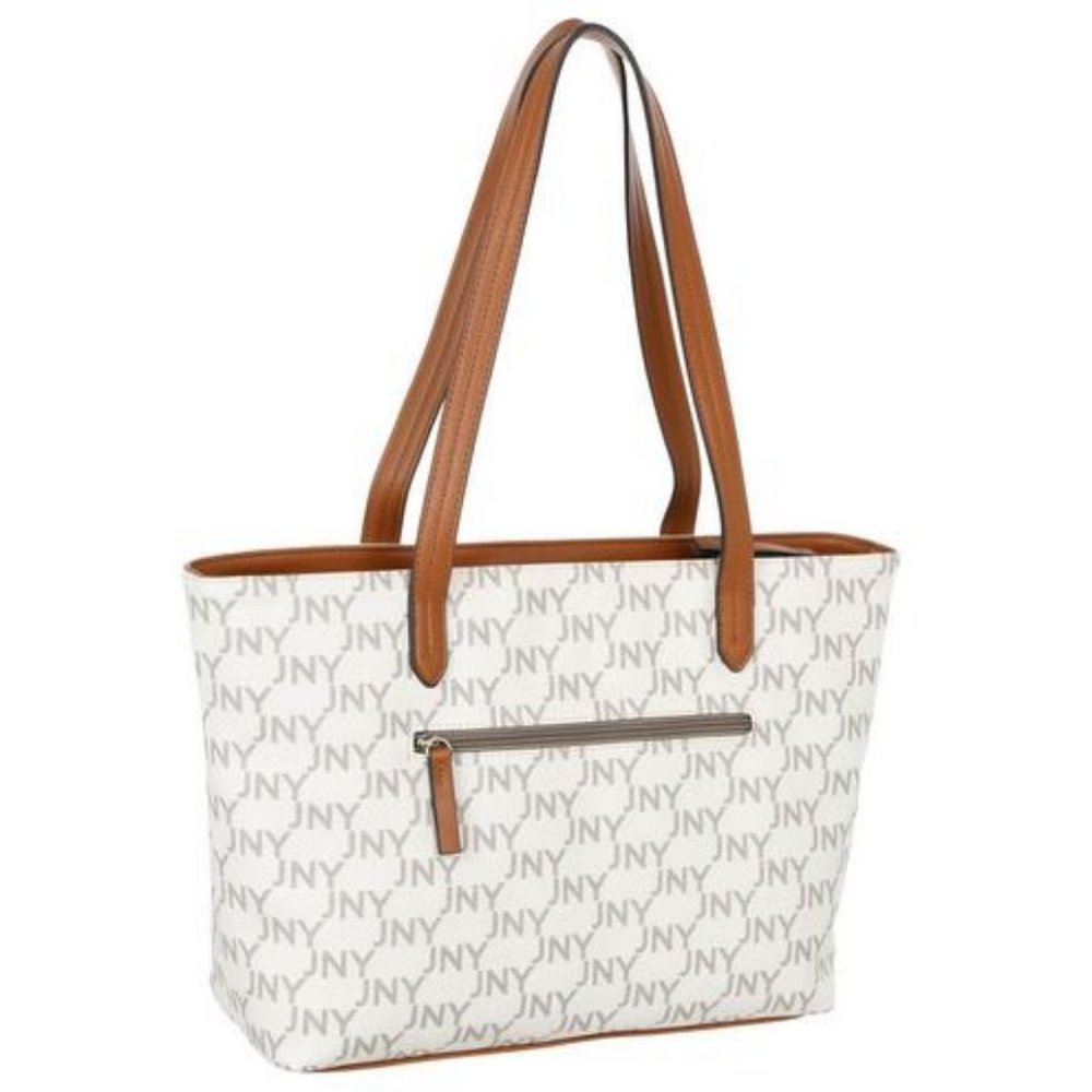 Jones NY Clara Signature Logo Tote White - Picture 5 of 10
